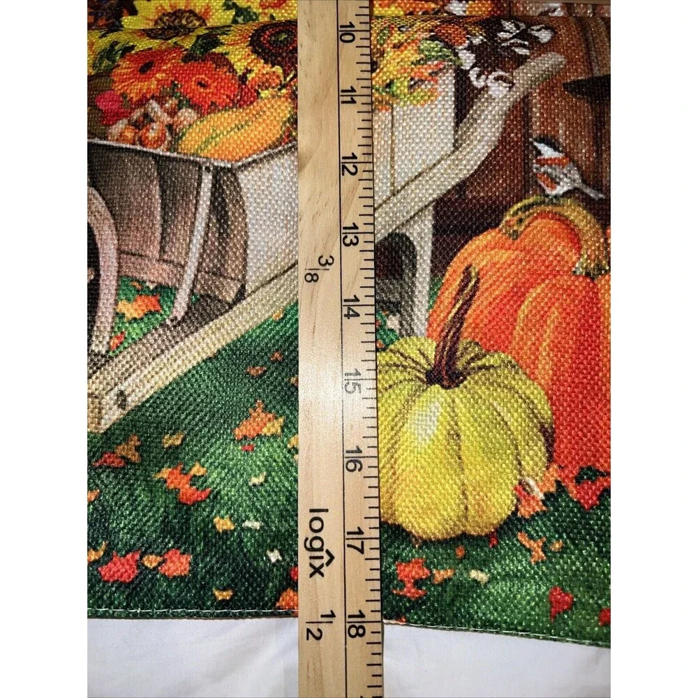 Pumpkin Welcome Flower Fall Garden Flag Double Side Decorative Yard Flag 12“×18”